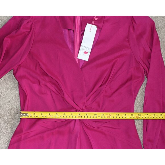 New w/Tags - Parker Knot-Front, Long Sleeve Dress - 70s Secretary Style, Pink, L - Picture 3 of 14
